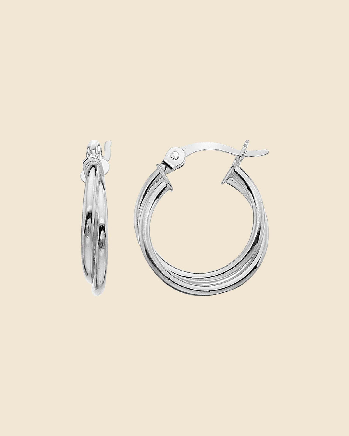 Sterling Silver Small Crossover Hoops