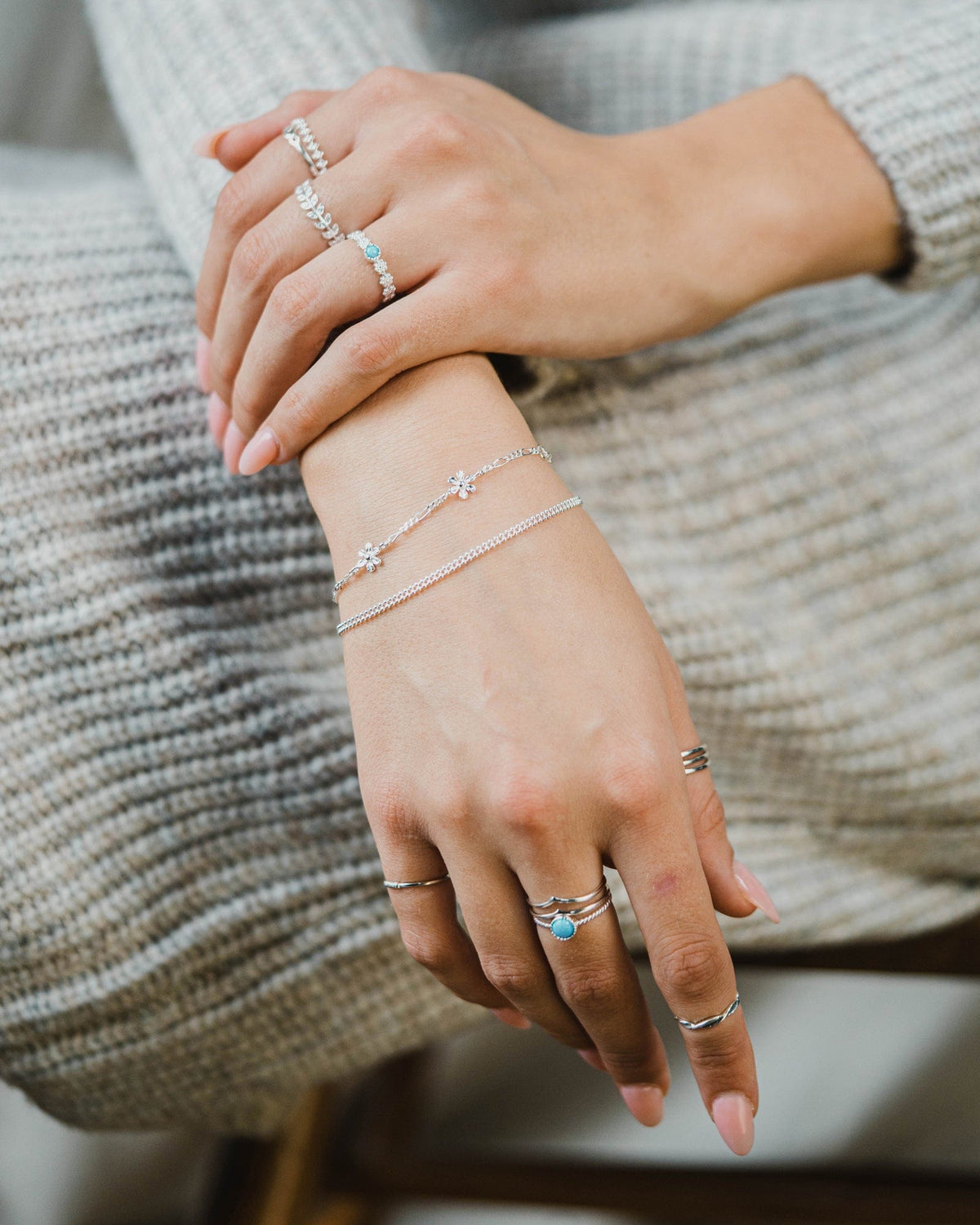 Sterling Silver Daisy Chain Bracelet